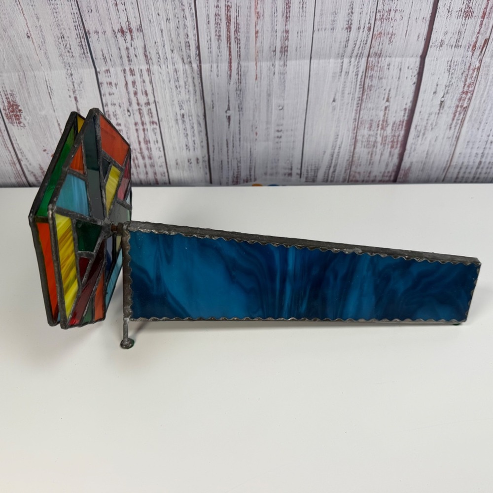 Stained Glass Kaleidoscope Handmade Multicolor Geometric Design